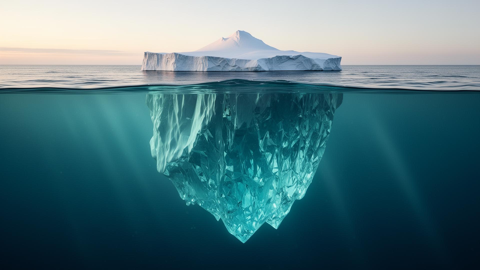 Iceberg infographic: a small treatment cost visible above water and large hidden costs below the surface